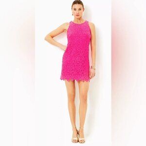 NWT Lilly Pulitzer Passion Fruit Pink Soiree Crochet Marquette Crochet Dress